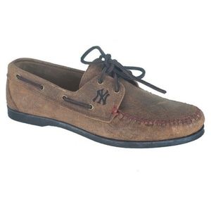 Allen Edmonds Brown Suede Boat Shoe Loafers with Black Laces